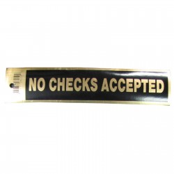 Gold No Checks Accepted Policy Business Sticker