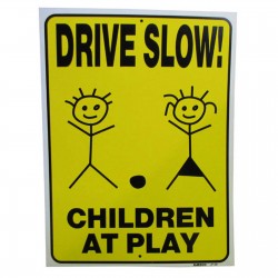 Slow-Children At Play Policy Business Sign