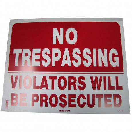 No Trespassing-Violators Prosecuted Policy Business Sign