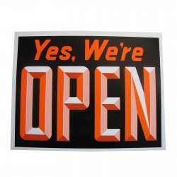 Open/Closed (Orange & Black) Policy Business Sign