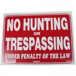 No Hunting Or Trespassing Policy Business Sign