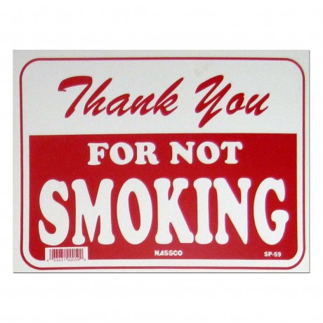 Thank You For Not Smoking Policy Business Sign