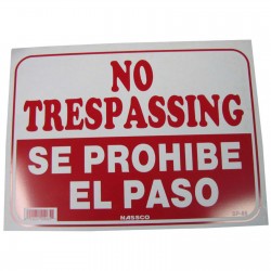 No Trespassing (English/Spanish) Policy Business Sign