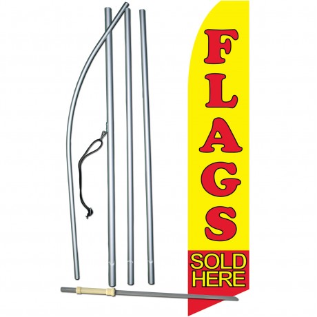 Flags Sold Here Yellow Swooper Flag Bundle