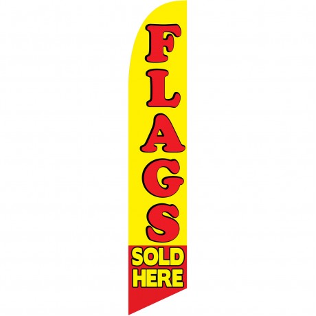 Flags Sold Here Yellow Windless Swooper Flag
