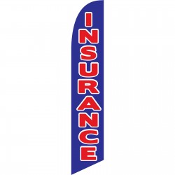 Insurance Blue Red Windless Swooper Flag