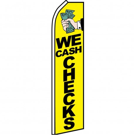 We Cash Checks Yellow Swooper Flag