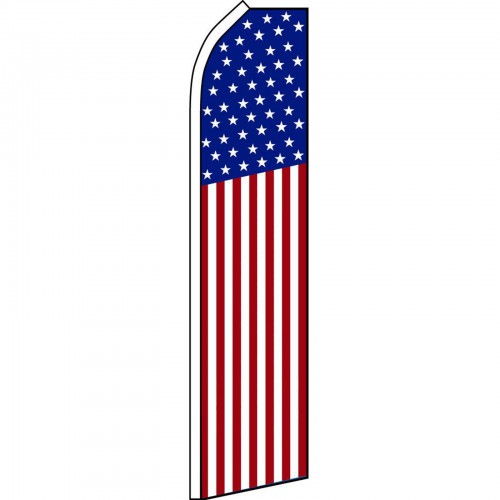 American Flag 50 Stars 15' USA Feather Banner Swooper Flag Kit with pole+spike 