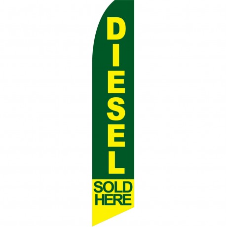 Diesel Sold Here Green Swooper Flag