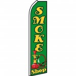 Smoke Shop Green Swooper Flag