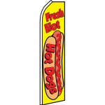 Fresh Hot Dogs Yellow Swooper Flag