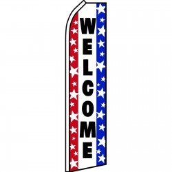 Welcome Red White Blue Swooper Flag