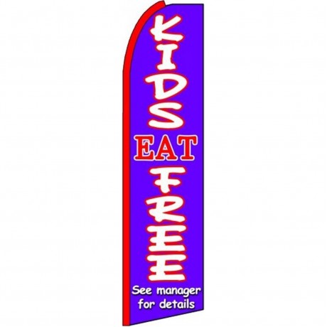 Kids Eat Free Extra Wide Swooper Flag