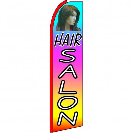 Hair Salon Multi Color Extra Wide Swooper Flag