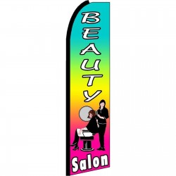 Beauty Salon Rainbow Extra Wide Swooper Flag
