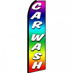 Car Wash Rainbow Extra Wide Swooper Flag