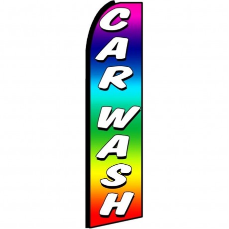 Car Wash Rainbow Extra Wide Swooper Flag
