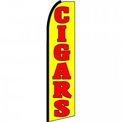 Cigars Yellow Red Extra Wide Swooper Flag