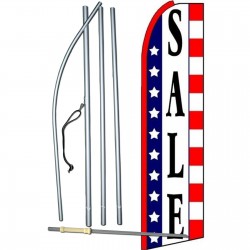 Sale Red White Blue Extra Wide Swooper Flag Bundle