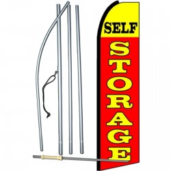 Self Storage Red Yellow Extra Wide Swooper Flag Bundle