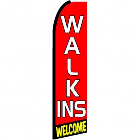 Walk Ins Welcome Extra Wide Swooper Flag