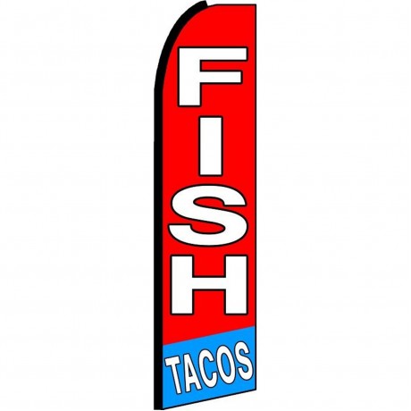 Fish Tacos Red Extra Wide Swooper Flag