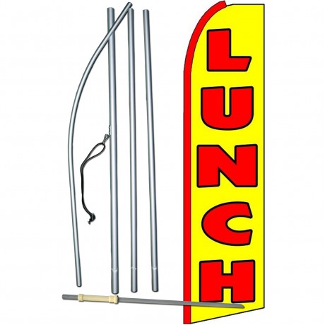 Lunch Yellow Extra Wide Swooper Flag Bundle