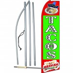 Tacos Green Extra Wide Swooper Flag Bundle