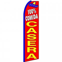 100% Comida Casera Extra Wide Swooper Flag