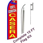 100% Comida Casera Extra Wide Swooper Flag Bundle