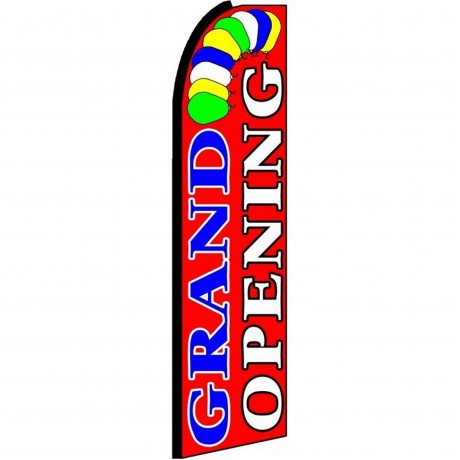 Grand Opening Red Extra Wide Swooper Flag