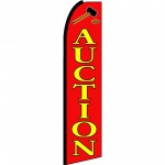 Auction Red Extra Wide Swooper Flag
