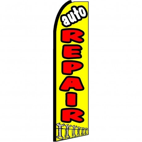 Auto Repair Yellow Extra Wide Swooper Flag