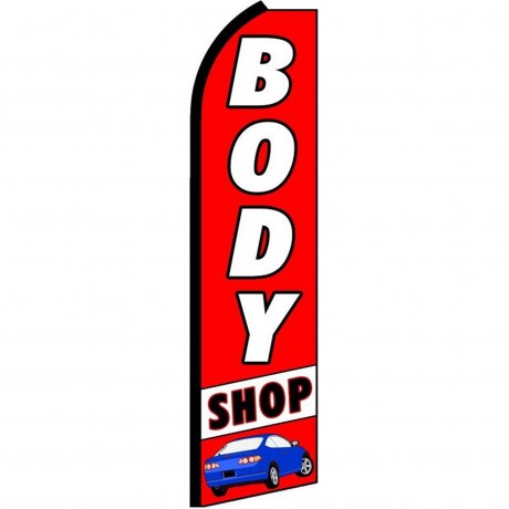 Body Shop Red Extra Wide Swooper Flag