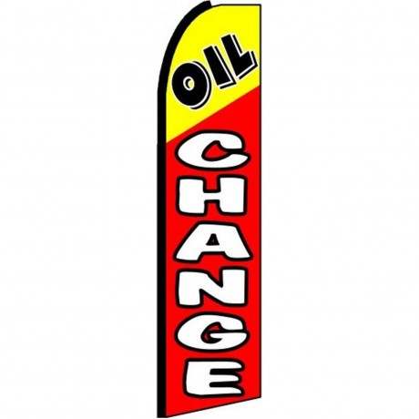 Oil Change Red Yellow Extra Wide Swooper Flag