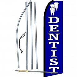 Dentist Dark Blue Extra Wide Swooper Flag Bundle
