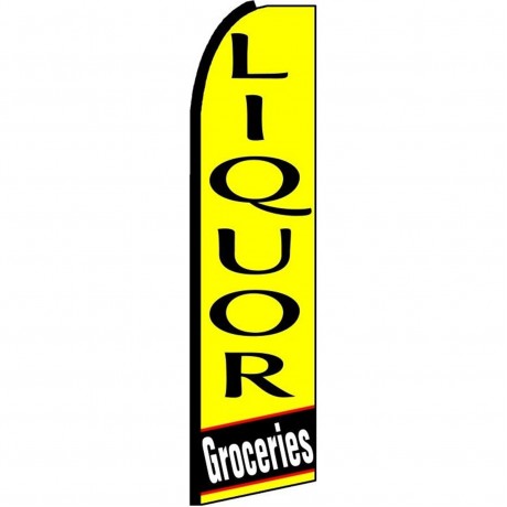 Liquor Groceries Extra Wide Swooper Flag