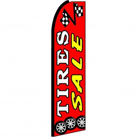 Tires Sale Red Extra Wide Swooper Flag
