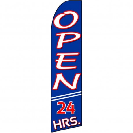 Open 24 Hours Extra Wide Swooper Flag