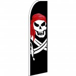 Pirate Red Bandana Extra Wide Swooper Flag