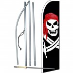 Pirate Red Bandana Extra Wide Swooper Flag Bundle