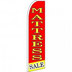 Mattress Sale Yellow Red Extra Wide Swooper Flag