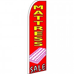 Mattress Sale Red Pink Extra Wide Swooper Flag