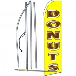 Donuts Yellow Extra Wide Swooper Flag Bundle