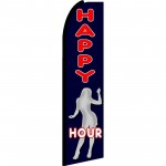 Happy Hour Black Extra Wide Swooper Flag