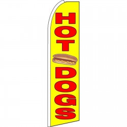 Hot Dogs Yellow Extra Wide Swooper Flag
