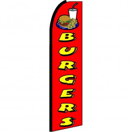Burgers Red Extra Wide Swooper Flag