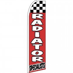 Radiator Specialists Red Checkered Extra Wide Swooper Flag