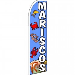 Mariscos(Seafood) Blue Extra Wide Swooper Flag