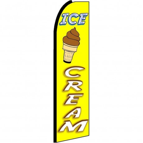Ice Cream Yellow Extra Wide Swooper Flag